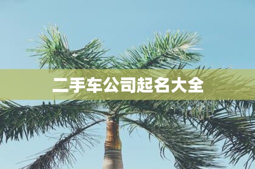 二手车公司起名大全