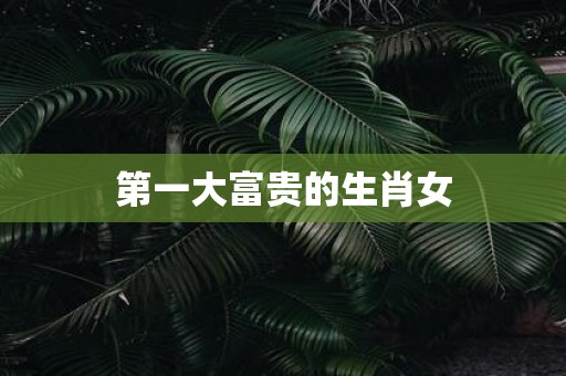 第一大富贵的生肖女