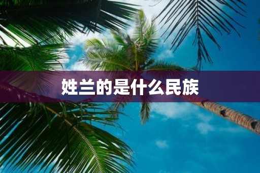姓兰的是什么民族