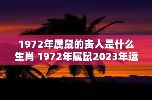 1972年属鼠的贵人是什么生肖 1972年属鼠2025年运势如何