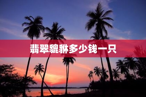 翡翠貔貅多少钱一只