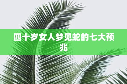 四十岁女人梦见蛇的七大预兆