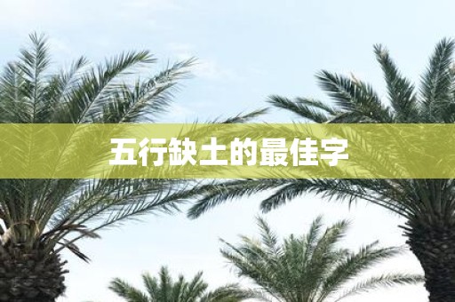 五行缺土的最佳字