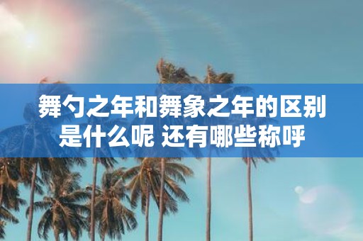 舞勺之年和舞象之年的区别是什么呢 还有哪些称呼