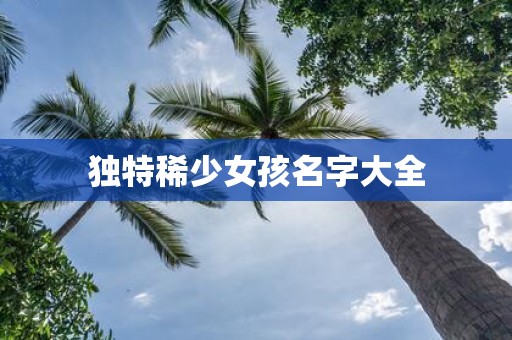 独特稀少女孩名字大全