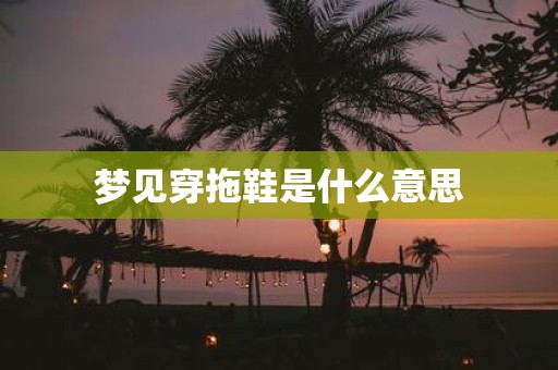 梦见穿拖鞋是什么意思