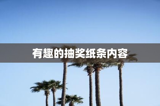 有趣的抽奖纸条内容