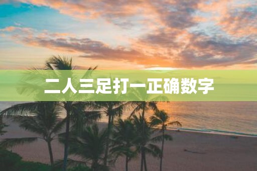 二人三足打一正确数字