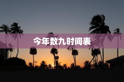 今年数九时间表