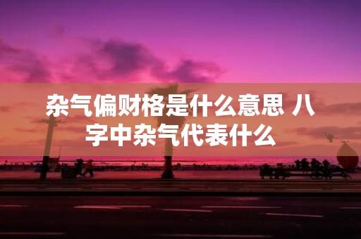 杂气偏财格是什么意思 八字中杂气代表什么