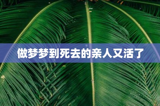 做梦梦到死去的亲人又活了