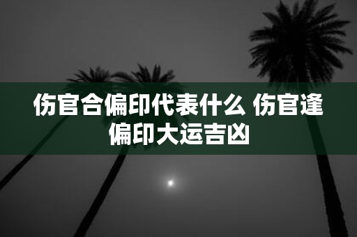 伤官合偏印代表什么 伤官逢偏印大运吉凶