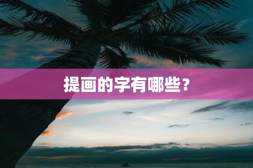 提画的字有哪些？