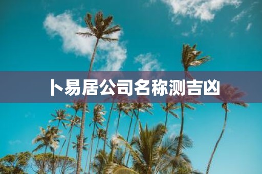 卜易居公司名称测吉凶