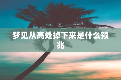 梦见从高处掉下来是什么预兆