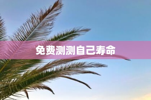 免费测测自己寿命