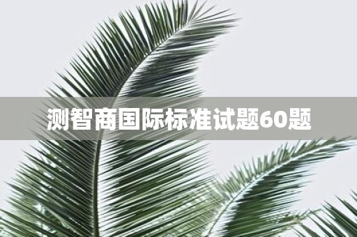 测智商国际标准试题60题