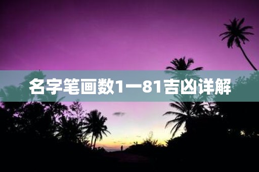 名字笔画数1一81吉凶详解