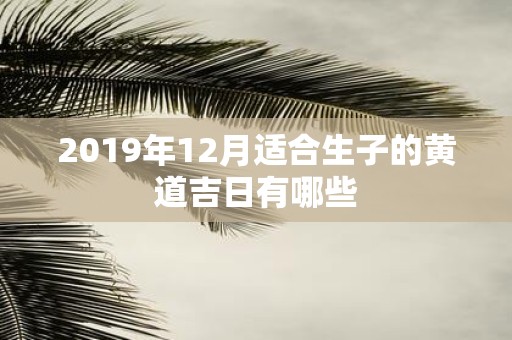 2019年12月适合生子的黄道吉日有哪些