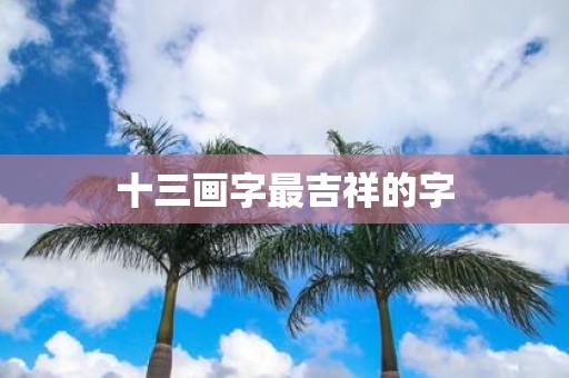 十三画字最吉祥的字