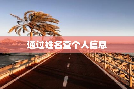 通过姓名查个人信息