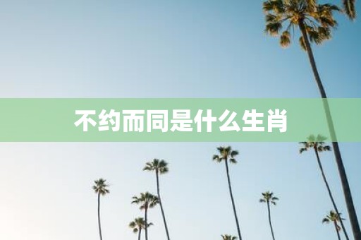 不约而同是什么生肖