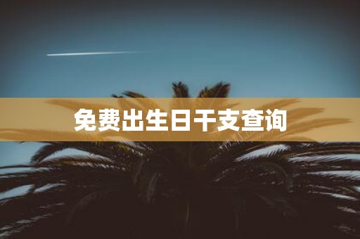 免费出生日干支查询