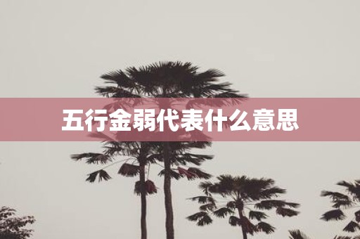 五行金弱代表什么意思