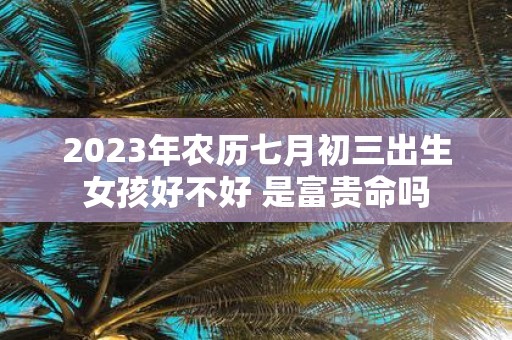 2025年农历七月初三出生女孩好不好 是富贵命吗