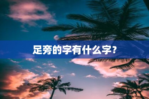 足旁的字有什么字？