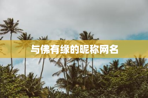 与佛有缘的昵称网名