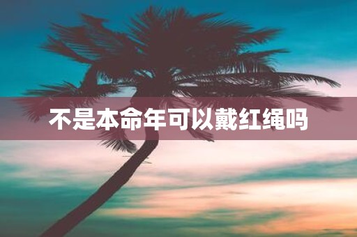 不是本命年可以戴红绳吗
