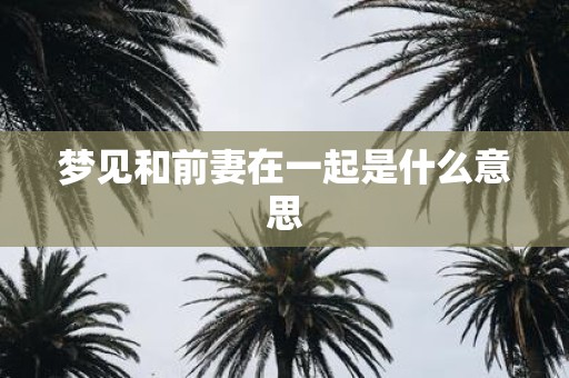 梦见和前妻在一起是什么意思
