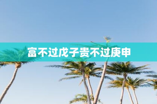 富不过戊子贵不过庚申