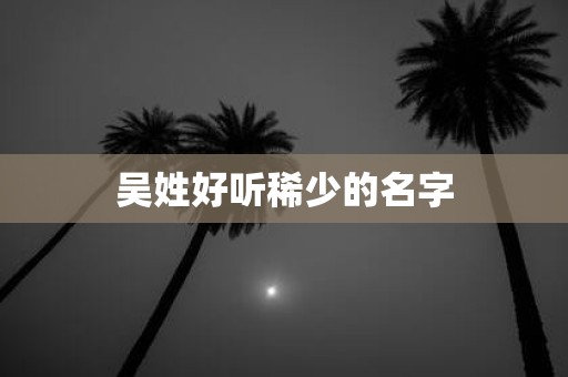 吴姓好听稀少的名字
