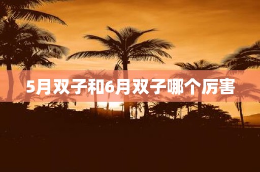 5月双子和6月双子哪个厉害