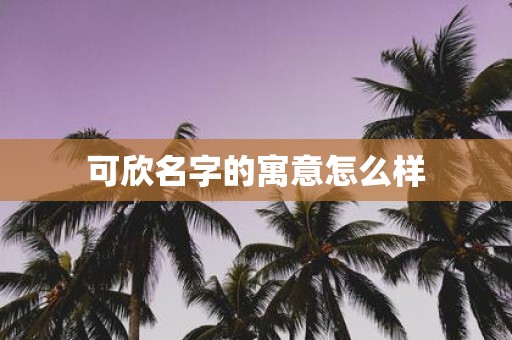 可欣名字的寓意怎么样
