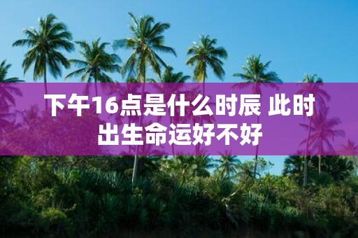 下午16点是什么时辰 此时出生命运好不好
