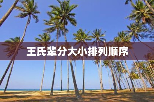 王氏辈分大小排列顺序