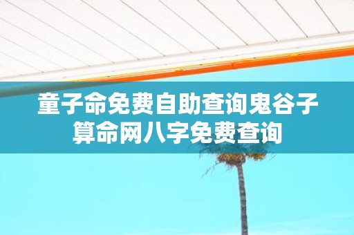 童子命免费自助查询鬼谷子算命网八字免费查询