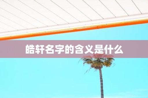 皓轩名字的含义是什么