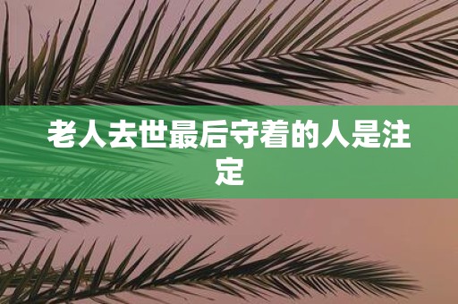 老人去世最后守着的人是注定