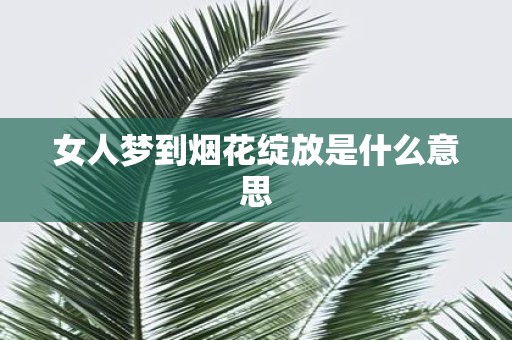 女人梦到烟花绽放是什么意思