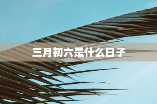 三月初六是什么日子