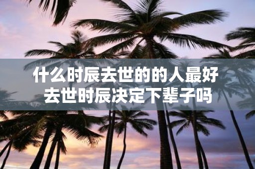 什么时辰去世的的人最好 去世时辰决定下辈子吗