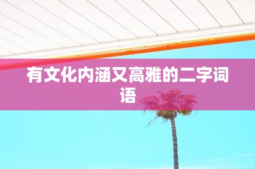 有文化内涵又高雅的二字词语