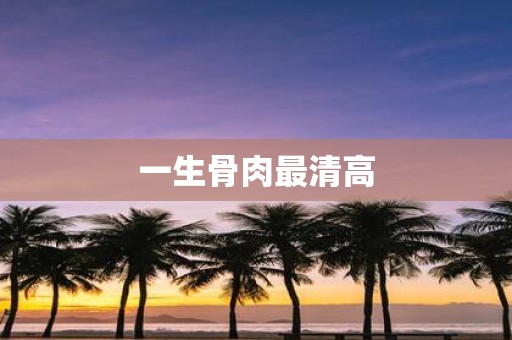 一生骨肉最清高