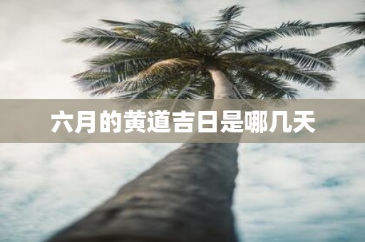 六月的黄道吉日是哪几天