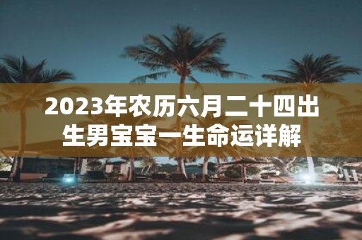 2025年农历六月二十四出生男宝宝一生命运详解