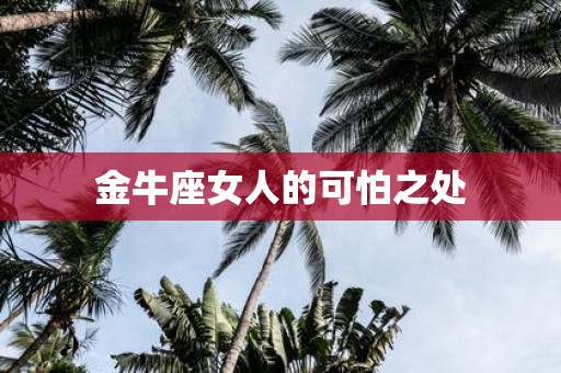 金牛座女人的可怕之处